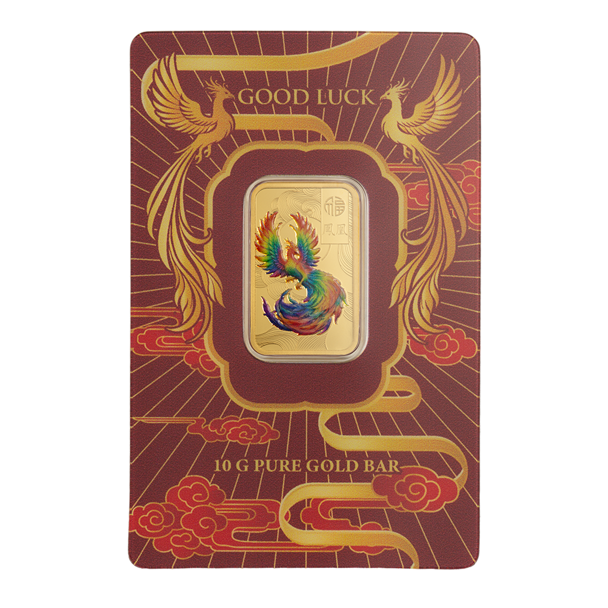 PAMP Suisse Good Luck Phoenix 99.99% Coloured Gold Bar 10g