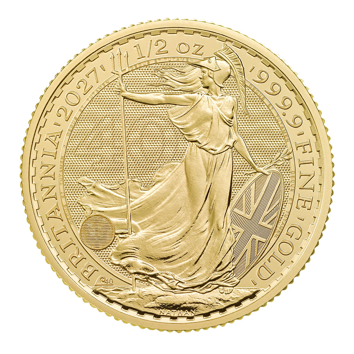 Great Britain 2027 Britannia 99.99% Bullion Gold Coin 1/2oz