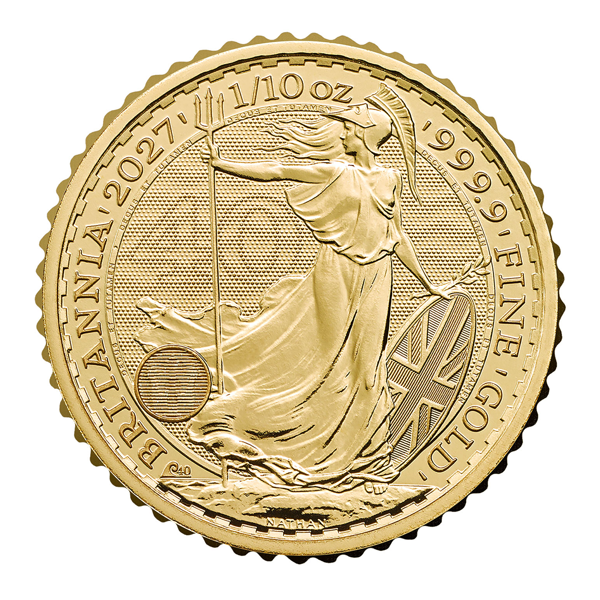 Great Britain 2027 Britannia 99.99% Bullion Gold Coin 1/10oz