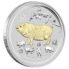 Australia-2019-Lunar-Series-II-Year-of-The-Pig-99.99%-Silver-Gilded-Coin-1-oz