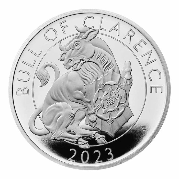 英國2023都鐸王室神獸系列 – 克拉倫斯公牛99.9%精鑄銀幣1盎司