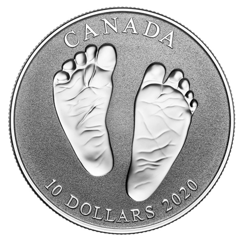 加拿大-2020-初生嬰兒腳印-99.99%-精製銀幣-1/2盎司