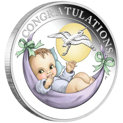 澳洲-2021-初生嬰兒-99.99%-精製銀幣-1/2盎司