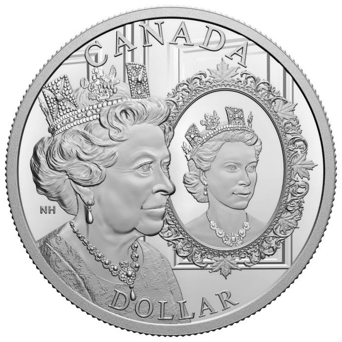 加拿大2022英女皇登基70周年白金禧紀念特別版99.99%精鑄銀幣23.17克