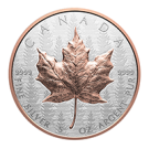 Canada 2025 Ultra High Relief Maple Leaf 99.99% Proof Silver Coin with Rose Gold Plated 5oz