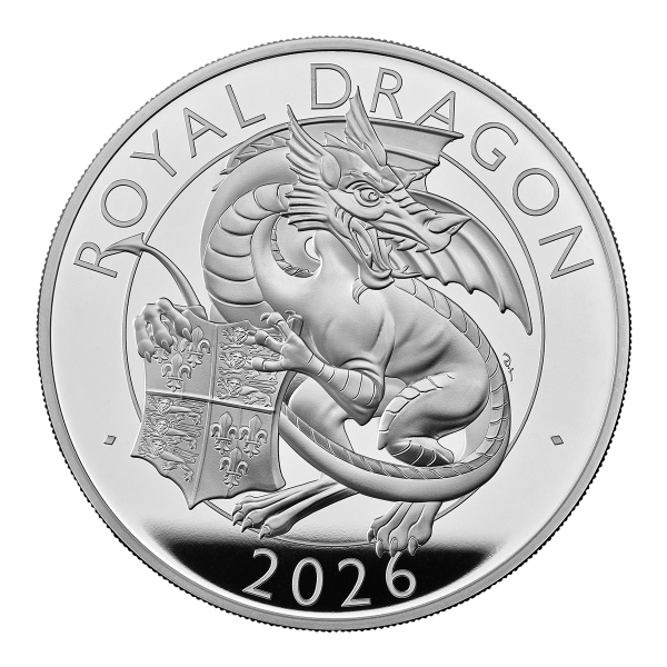 英國2026都鐸王室神獸系列- 皇家巨龍99.9% 精鑄銀幣5盎司| 帝鋒金銀幣