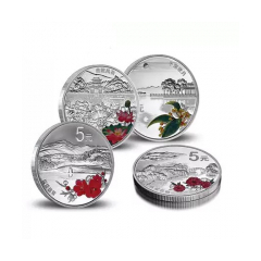 China-2014-World-Heritage---West-Lake-Cultural-Landscape-of-Hangzhou-Commemorative-Silver-Coins--99.9%-1/2oz-Four-Coins-Set