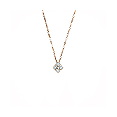 18K/750 Minimal Rose Gold Diamond Necklace 