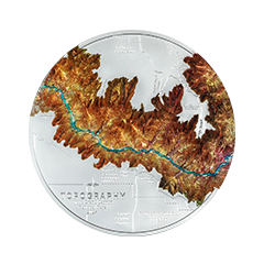 Cook Islands 2023 Grand Canyon Topography 99.99% Proof Silver Coin 5oz