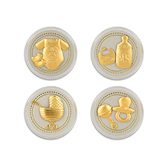 Singapore 4-in-1 Baby Treasures 24K Gold-Plated Medallion Set