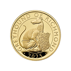 Great Britain 2025 The Royal Tudor Beasts – The Greyhound of Richmond 99.99% Proof Gold Coin 1oz