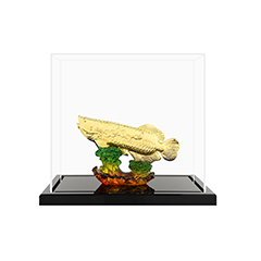 新加坡招財金龍魚24K金箔擺設