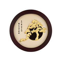 新加坡長青松樹24K金箔相框