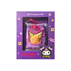 Singapore Sanrio Kuromi Daruma 24K Gold Foil Charm Bag