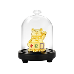 Singapore Prosperous Fortune Cat 24K Gold Foil Figurine