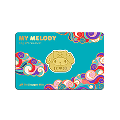 Singapore Sanrio My Melody Daruma 99.9% Gold Bar 0.1g