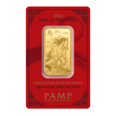 瑞士2026 PAMP生肖馬年 (月亮傳說系列) - 千里馬傳說99.99%壓鑄金條1盎司 (0.831兩)