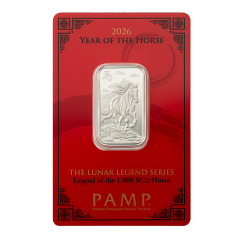 瑞士2026 PAMP生肖馬年 (月亮傳說系列) - 千里馬傳說99.99%壓鑄銀條10克 (0.2672兩)