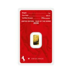 Argor-Heraeus 2026 Lunar Year of the Horse 99.99% Gold Minted Bar 1g (0.0267 Tael)