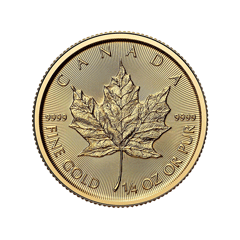 Canada 2026 Maple Leaf  99.99% Bullion Gold Coin 1/4oz (0.2077 Tael)