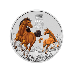 Australia 2026 Lunar Series III - Year of the Horse 99.99% Coloured Bullion Silver Coin 2oz (1.662 Tael)