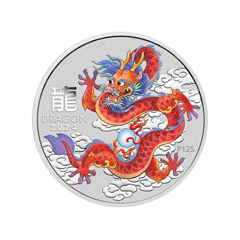 澳洲2024農曆生肖系列 III - 龍年紅龍99.99% 彩色普制銀幣1/2盎司 (0.4155兩)