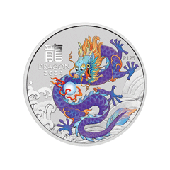 澳洲2024農曆生肖系列 III - 龍年紫龍99.99% 彩色普制銀幣1/2盎司 (0.4155兩)