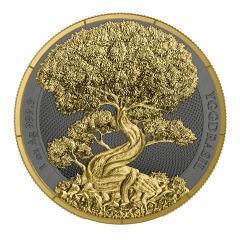日耳曼鑄幣廠2025神話森林系列: 世界樹金葉版99.99% 鍍金普制銀章1盎司