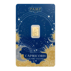 瑞士PAMP星座系列: 摩羯座99.99% 壓鑄金條1/2克 (0.0134 兩)