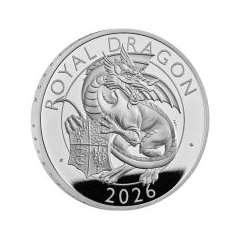 英國2026都鐸王室神獸系列 - 皇家巨龍99.9% 精鑄銀幣1盎司