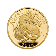英國2026都鐸王室神獸系列 - 皇家巨龍99.99% 精鑄金幣1盎司