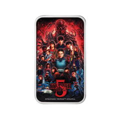 Tuvalu 2026 Stranger Things - Season Five 99.99% Coloured Silver Rectangular Coin 1oz