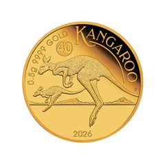 澳洲2026迷你袋鼠99.99% 精鑄金幣0.5克 (卡裝)