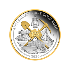 Australia 2026 Australia's First Gold Rush 175th Anniversary 99.99% Gilded Proof Silver Coin 1oz