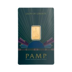 PAMP瑞士自由女神99.99% 仿精鑄金條2.5克 (0.0668兩)