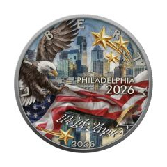 美國2026美國鷹: 致敬美國獨立 - 現今99.9% 彩色仿古銀幣1盎司