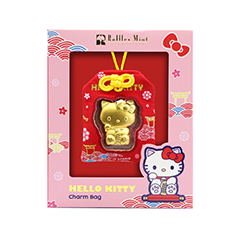 Sanrio Characters Hello Kitty Maneki Neko Gold Foil in Charm Bag
