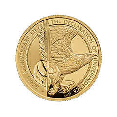英國2026 美國獨立宣言發表250 週年紀念99.99% 凹雕精鑄金幣1 盎司