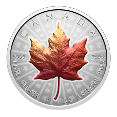 Canada 2026 Ultra High Relief Maple Leaf 99.99%  Reverse Proof Silver Coin with Vivid Toning Effect 1oz