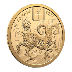 Canada 2027 Lunar Year of the Goat 99.99% Proof Gold Coin 1/2oz 