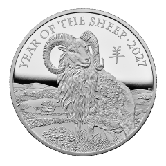 Great Britain 2027 Lunar Year of The Sheep 99.9% Proof Silver Coin 5oz