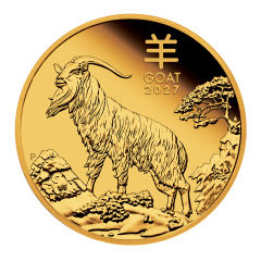Australia 2027 Lunar Series III - Year of the Goat 99.99% Proof Gold Coin 1/10oz