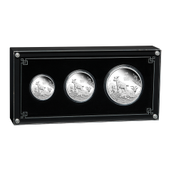 Australia 2027 Lunar Series III - Year of the Goat 99.99% Proof Silver Three-Coin Set (2oz,1oz & 1/2oz)