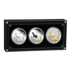 Australia 2027 Lunar Series III - Year of the Goat 99.99% Silver Coin Trio Set