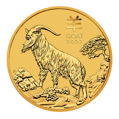 Australia 2027 Lunar Series III - Year of the Goat 99.99% Bullion Gold Coin 1/20oz