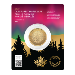 Canada 2027 Our Purest Maple Leaf 99.999% Premium Bullion Gold Coin 1oz (In Card)