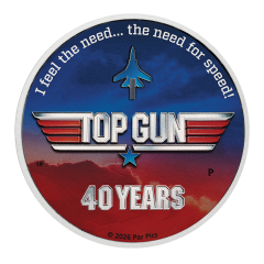 Tuvalu 2026 40 Years of Top Gun 99.99% Coloured Silver Coin 1oz