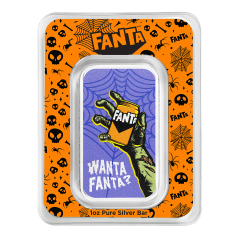 PAMP USA Fanta - Halloween 99.9% Coloured Silver Bar 1oz (in Card)