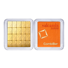 Valcambi 20 x 1g CombiBar 99.99% Minted Gold Bar 20g (0.5343 Tael)
