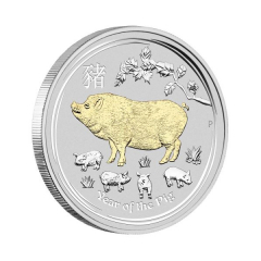 Australia-2019-Lunar-Series-II-Year-of-The-Pig-99.99%-Silver-Gilded-Coin-1-oz